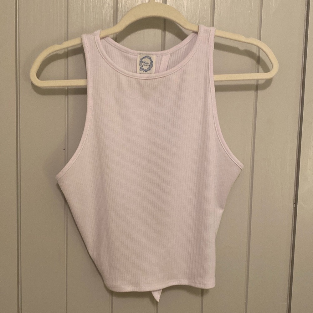 White tie behind tank top